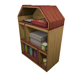 Toy Bookshelf I — cosmetic Furniture v2 item on the NovaVoid Cat Civilization Minecraft server