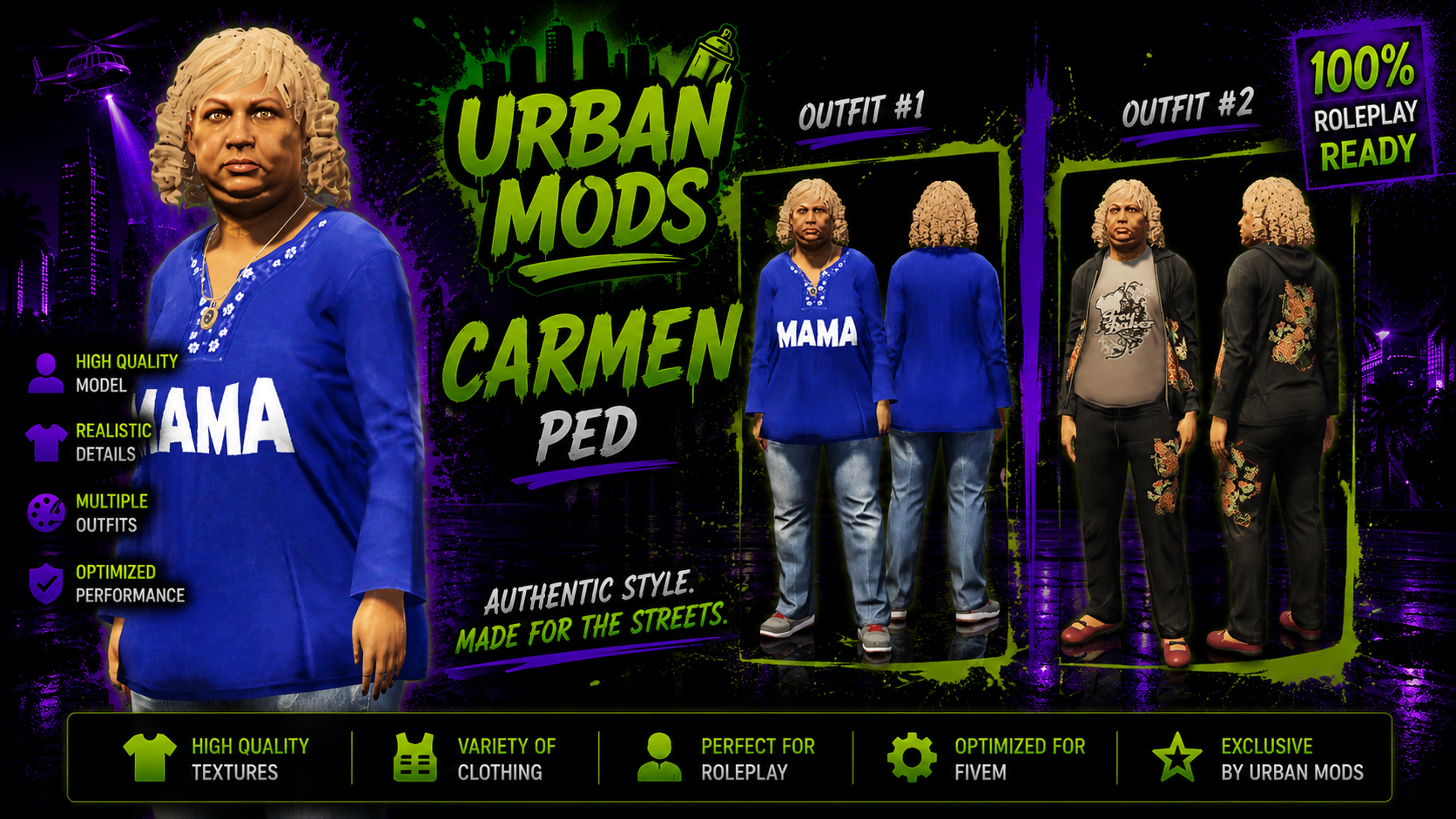 [PED] Carmen- Add On Custom Ped FiveM - [Open Source]