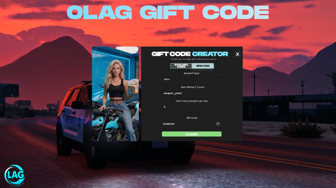 0Lag Gift Code | [ESX,QB,QBOX]