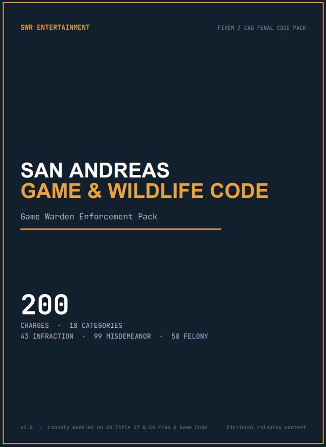 Penal Codes Generic | Game Warden Pack