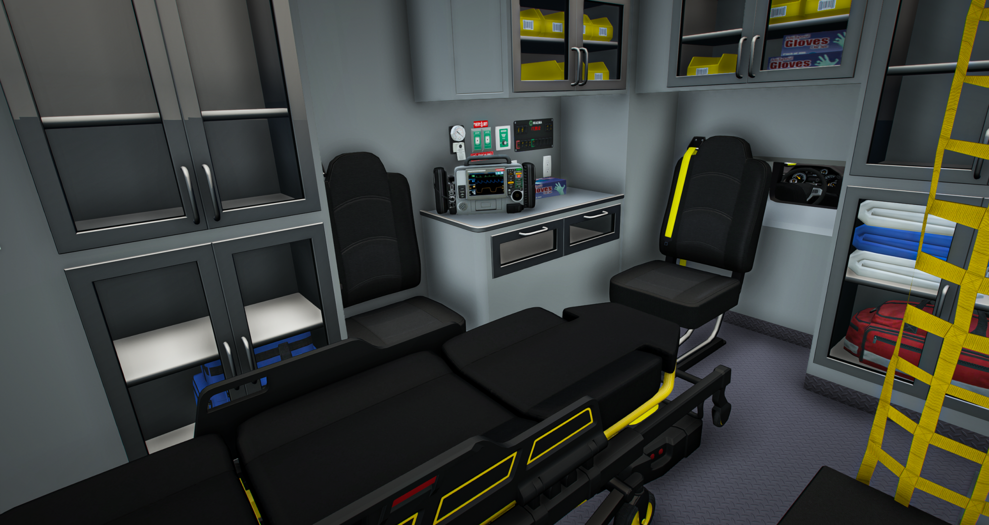 EMS Ambulances Type 1 + Animated Gurney Bundle