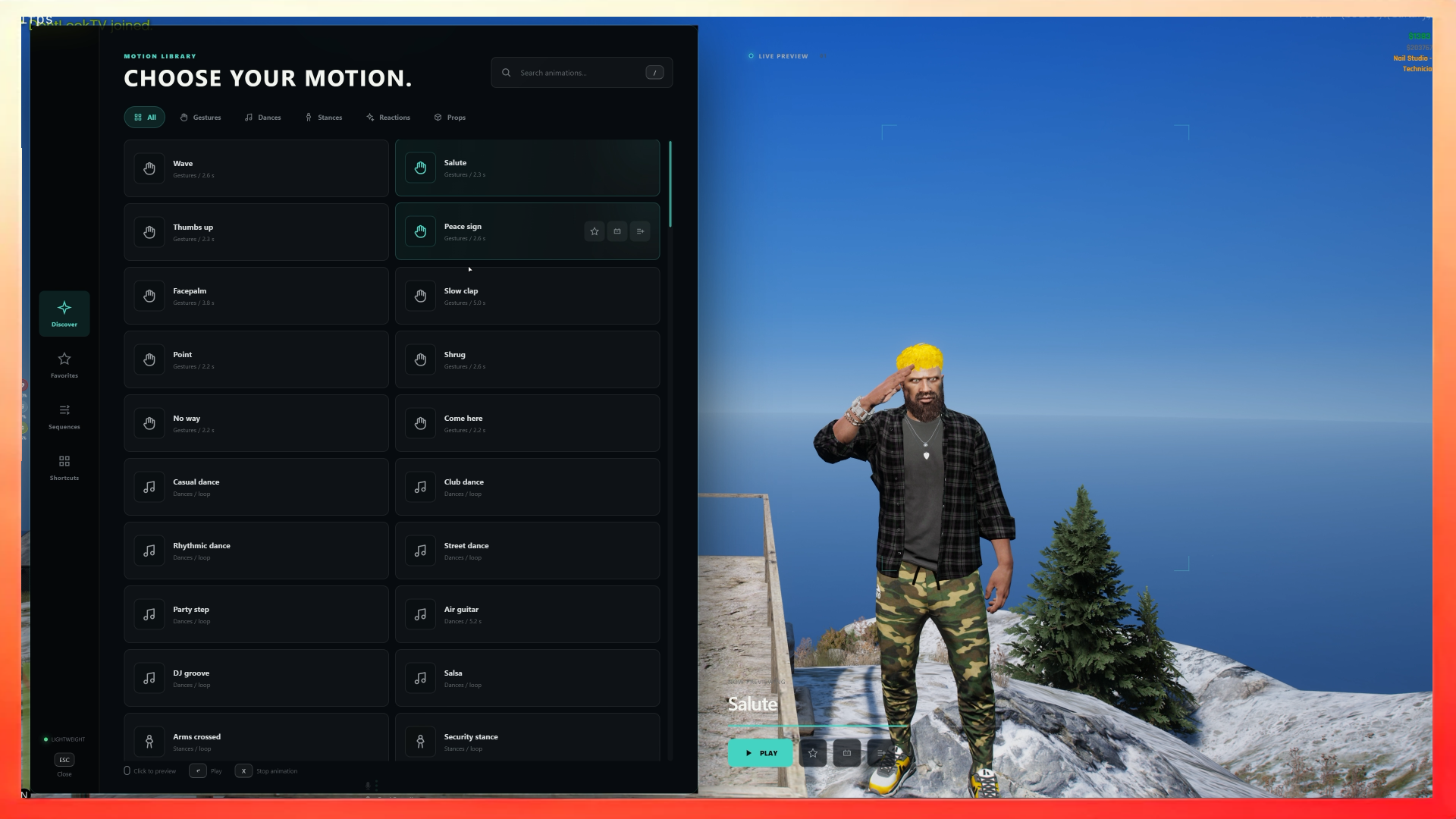 Modern Animation Menu
