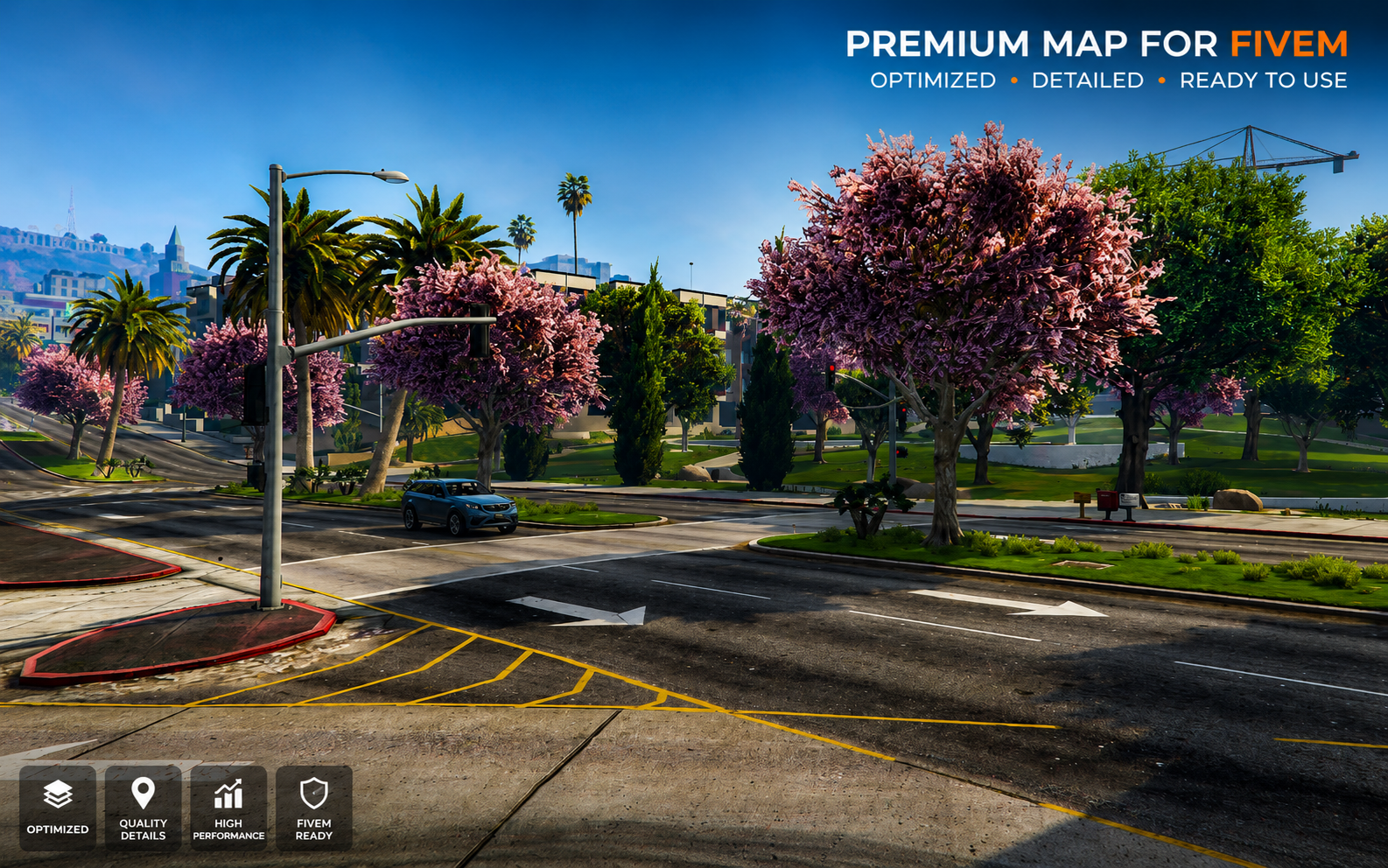 Luxury Vegetation & Road Overhaul for Downtown LS