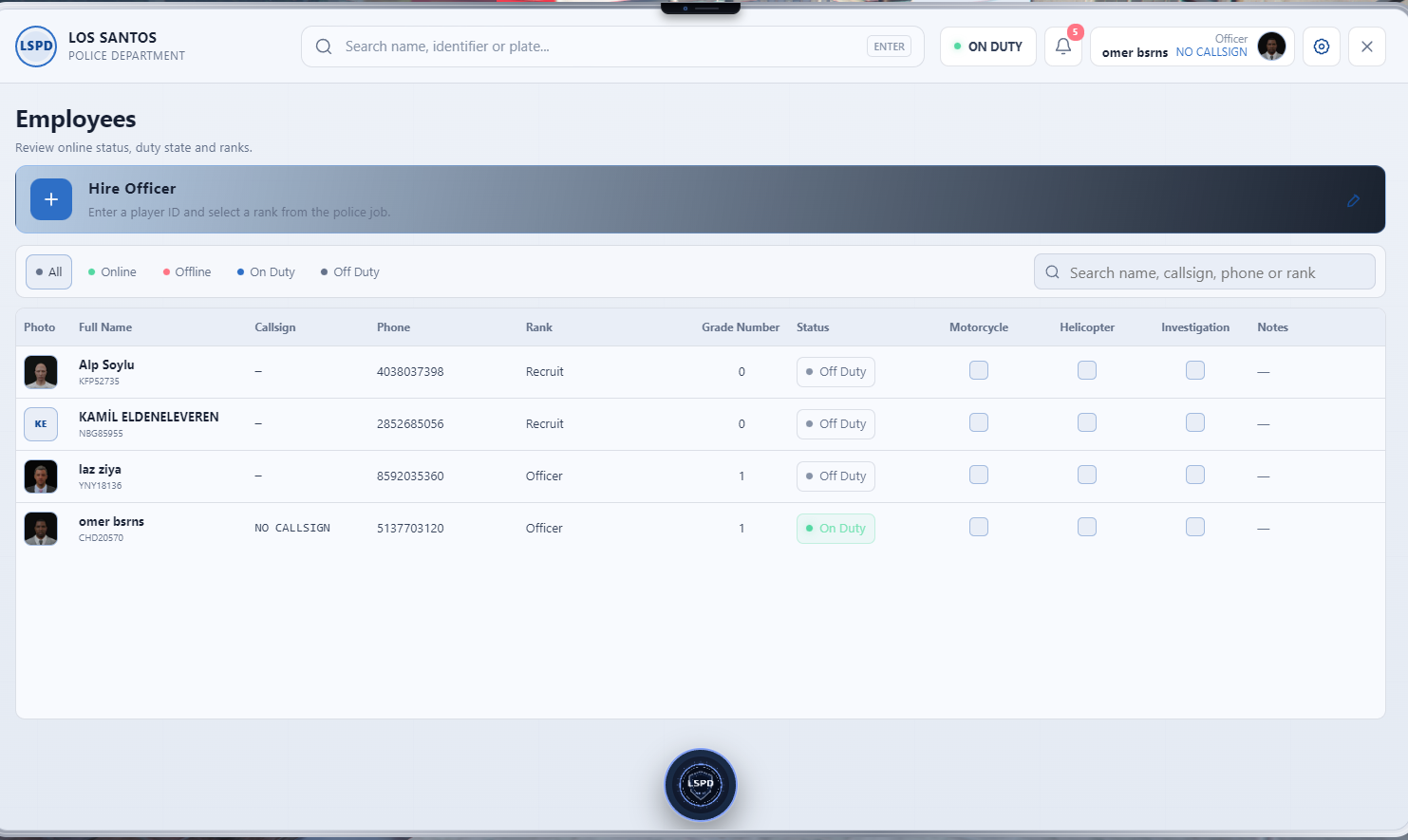 OB-MDT | Advanced Police Management System