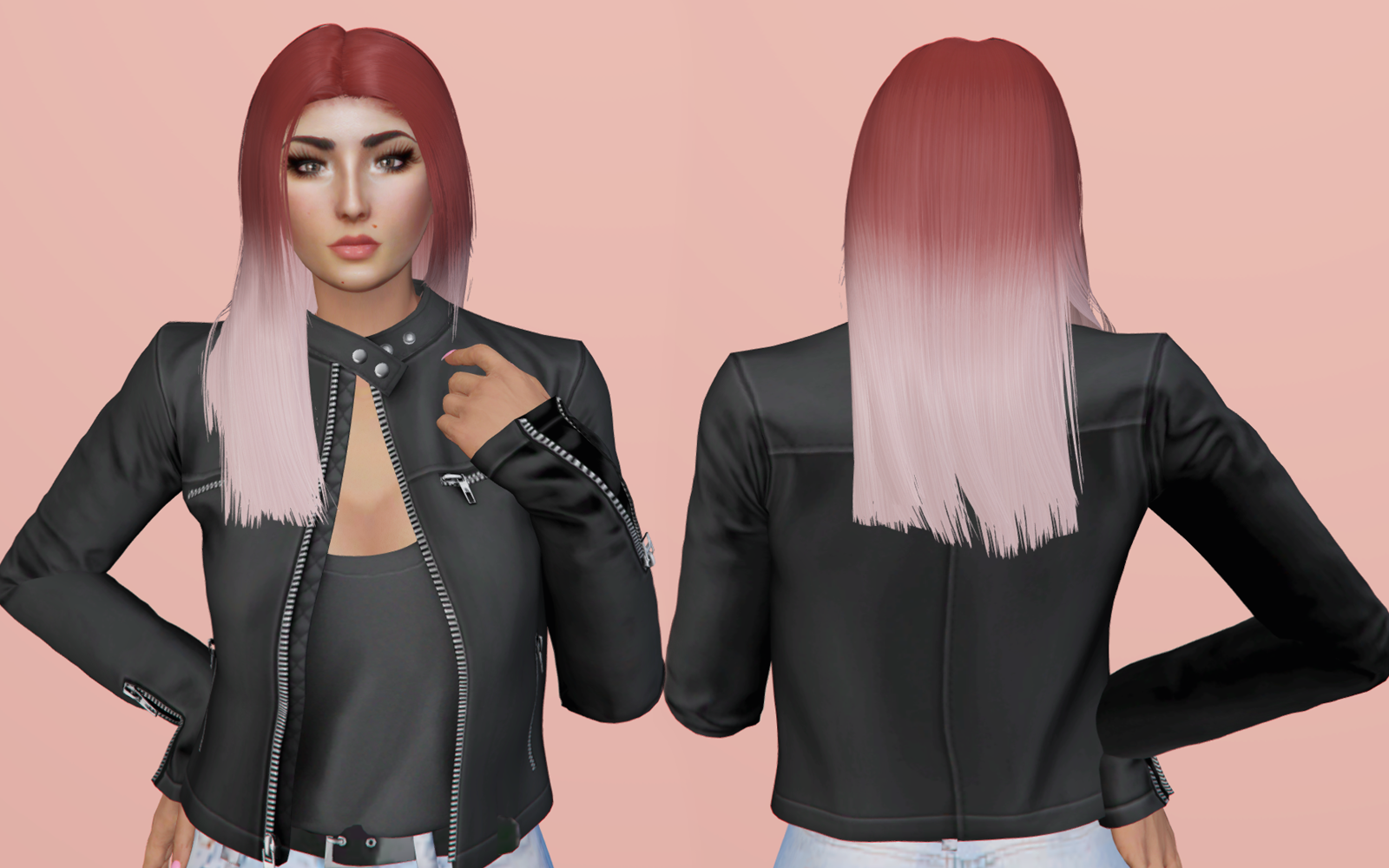 #001 Straight Ombre Hairstyle