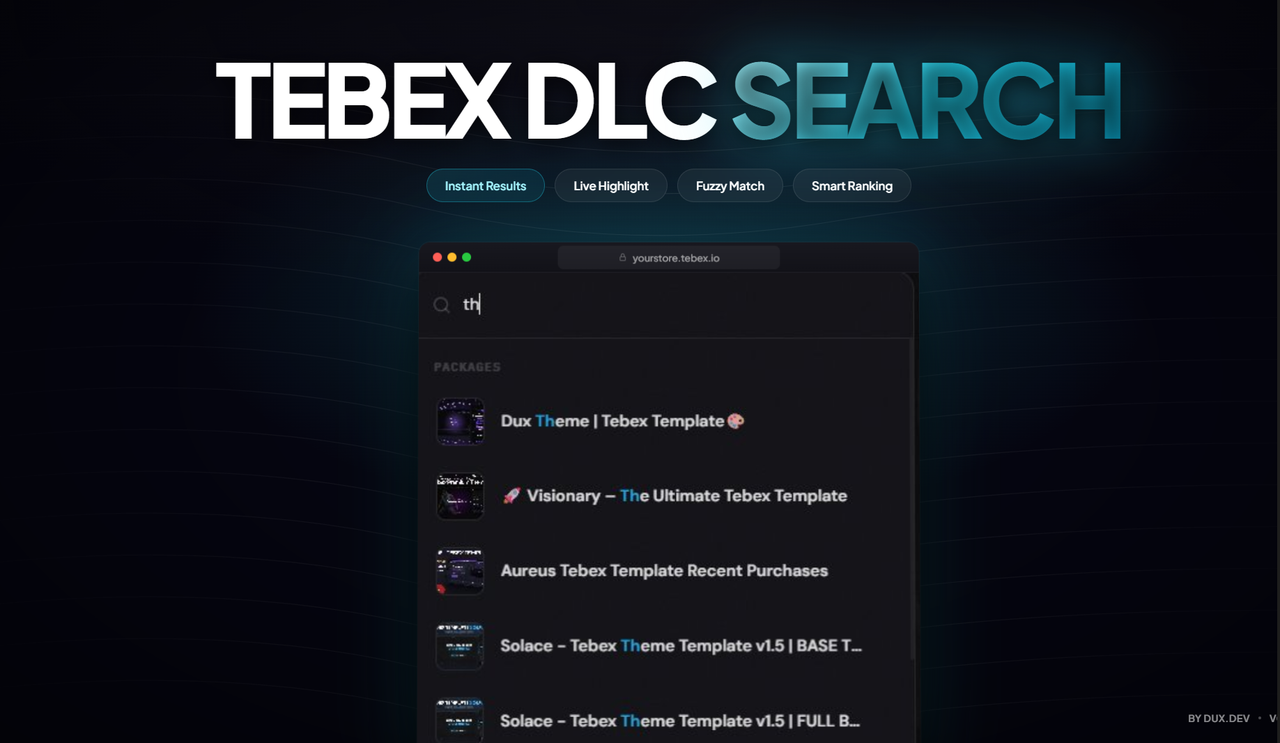 Solace DLC: Global Search | Solace - Tebex Theme Template