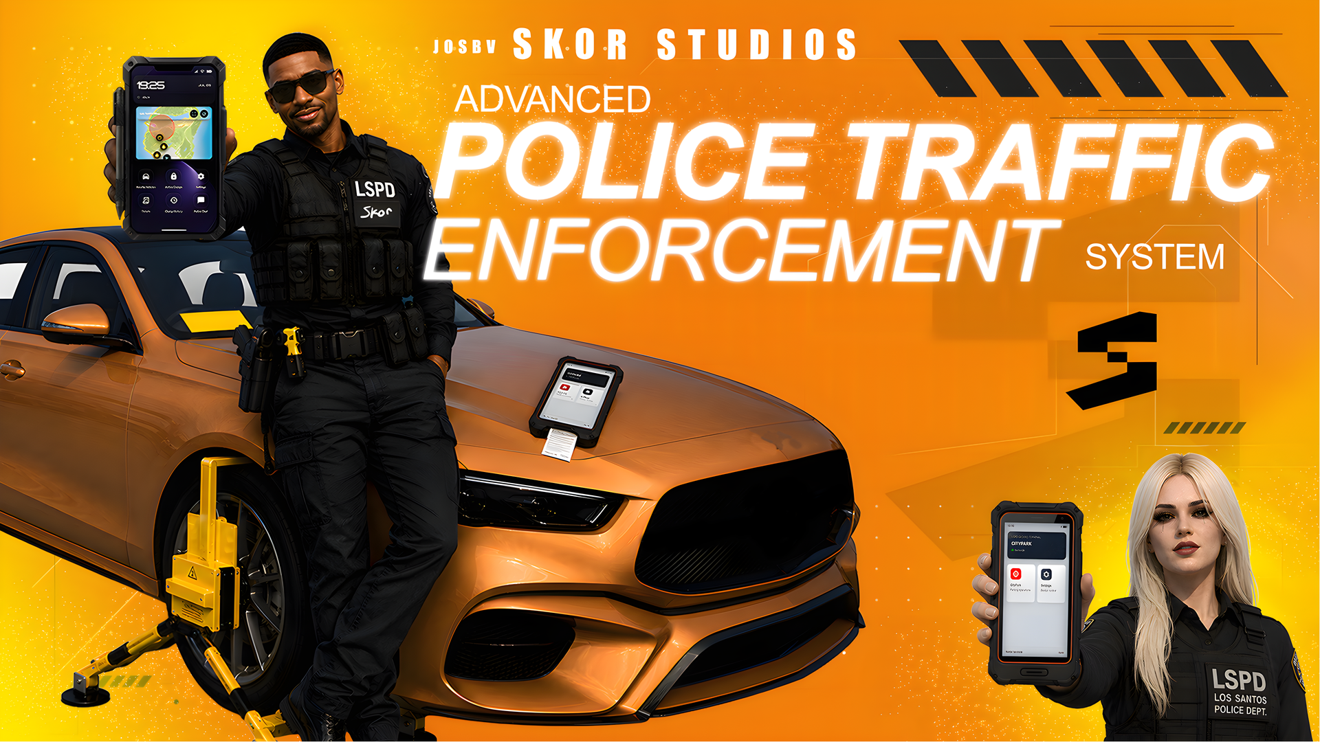 FiveM Police Traffic Enforcement System | QBCore & Qbox | Custom Props, Wheel Clamps, Tickets
