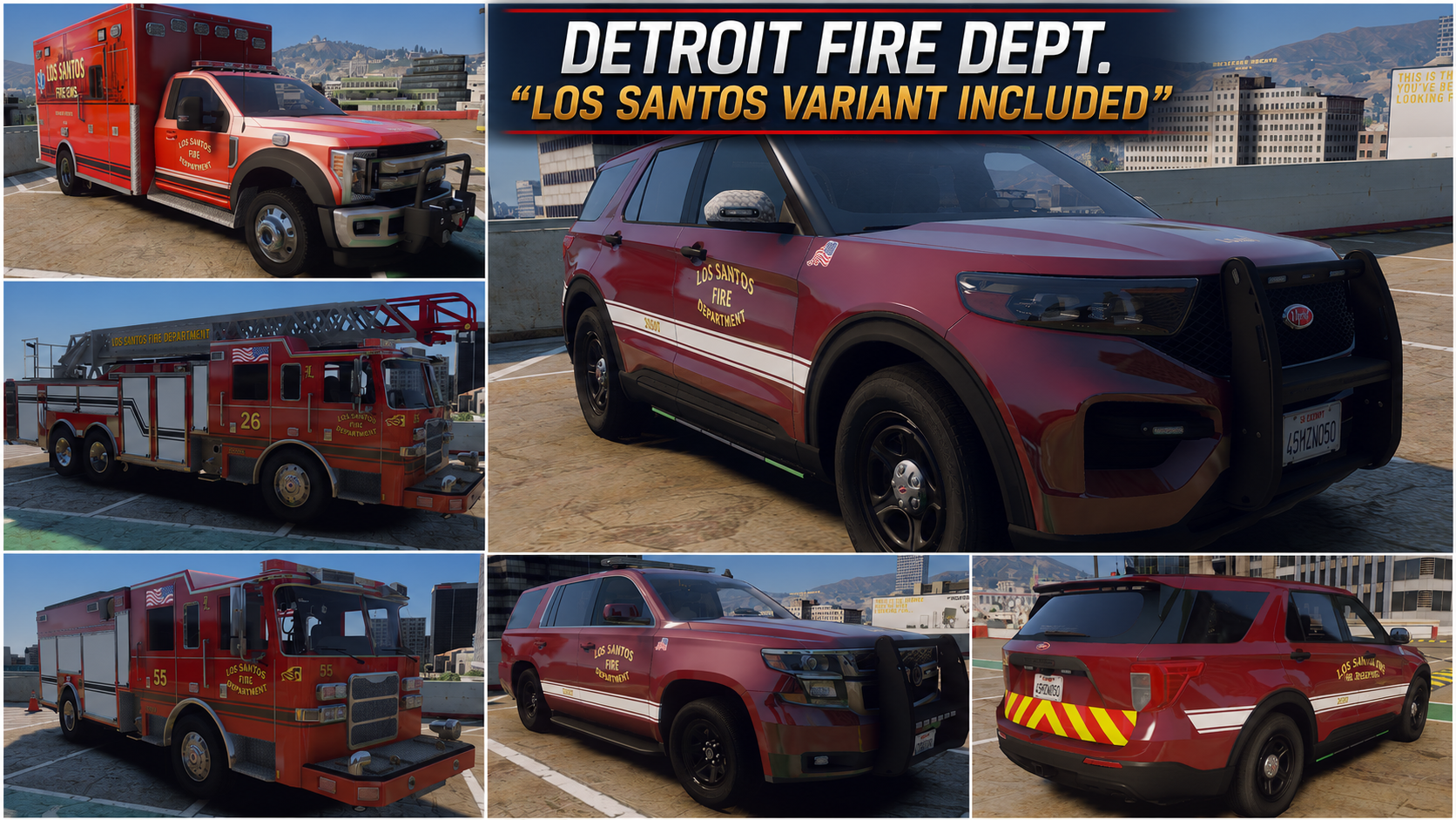 Detroit & LS Fire/EMS Vehicle Pack [Rebadged-Generic]