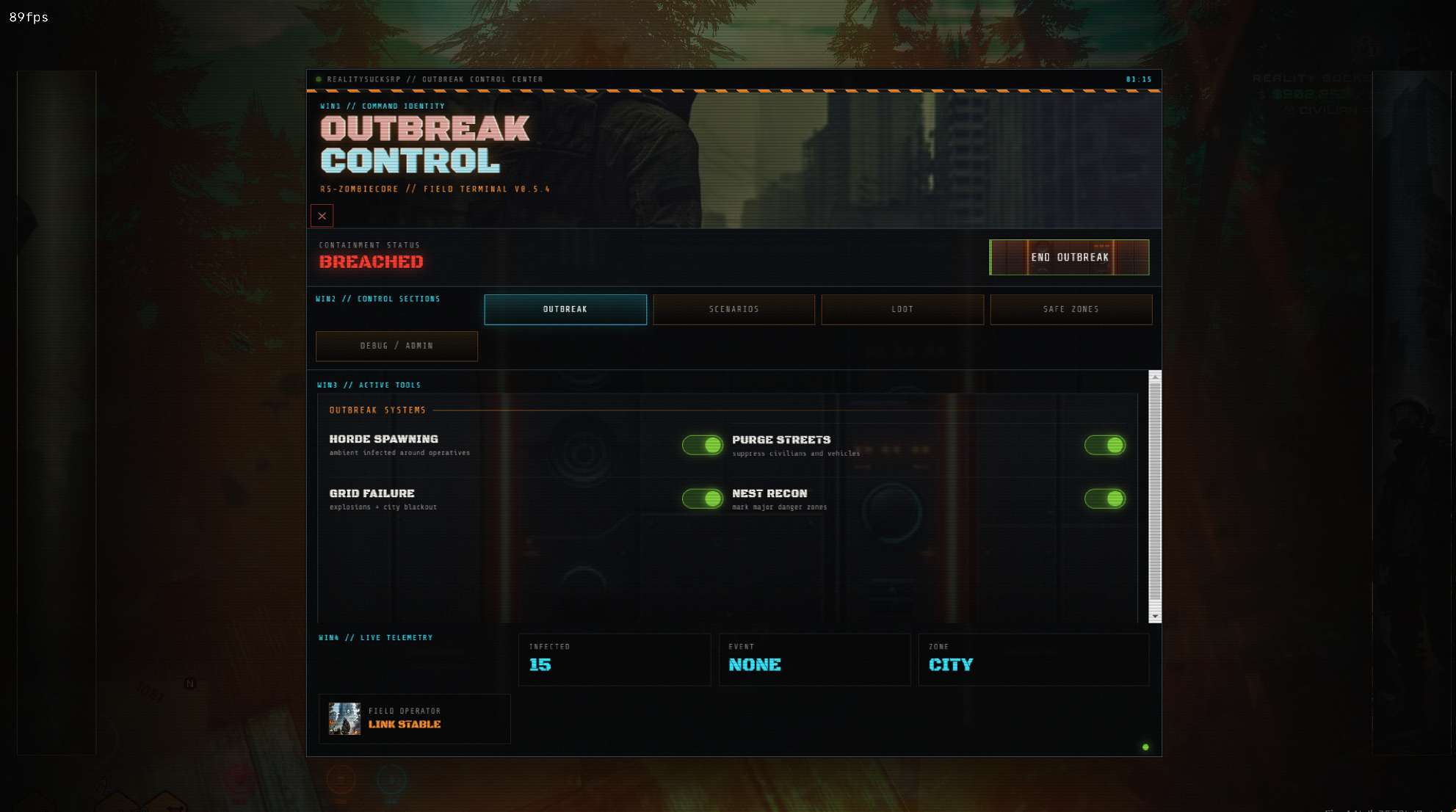 ZombieCore Full Zombie Outbreak Survival System, CCTV, Explosions, Chaos