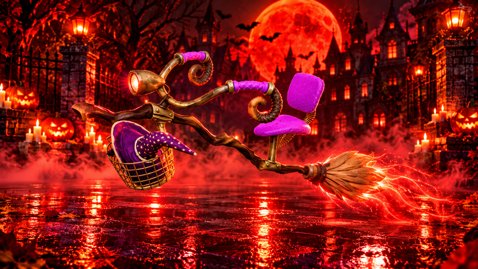 🧹 Witch Broomstick | Halloween Flying Broom Ride 🧹