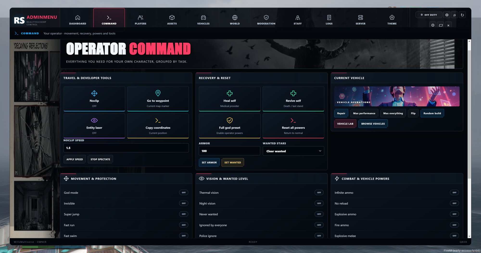 RS Admin Menu — Cinematic FiveM Admin Control Center
