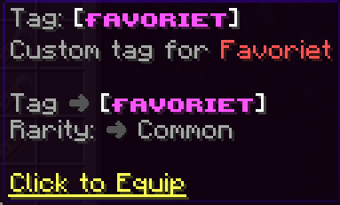 Custom Title / Tag!