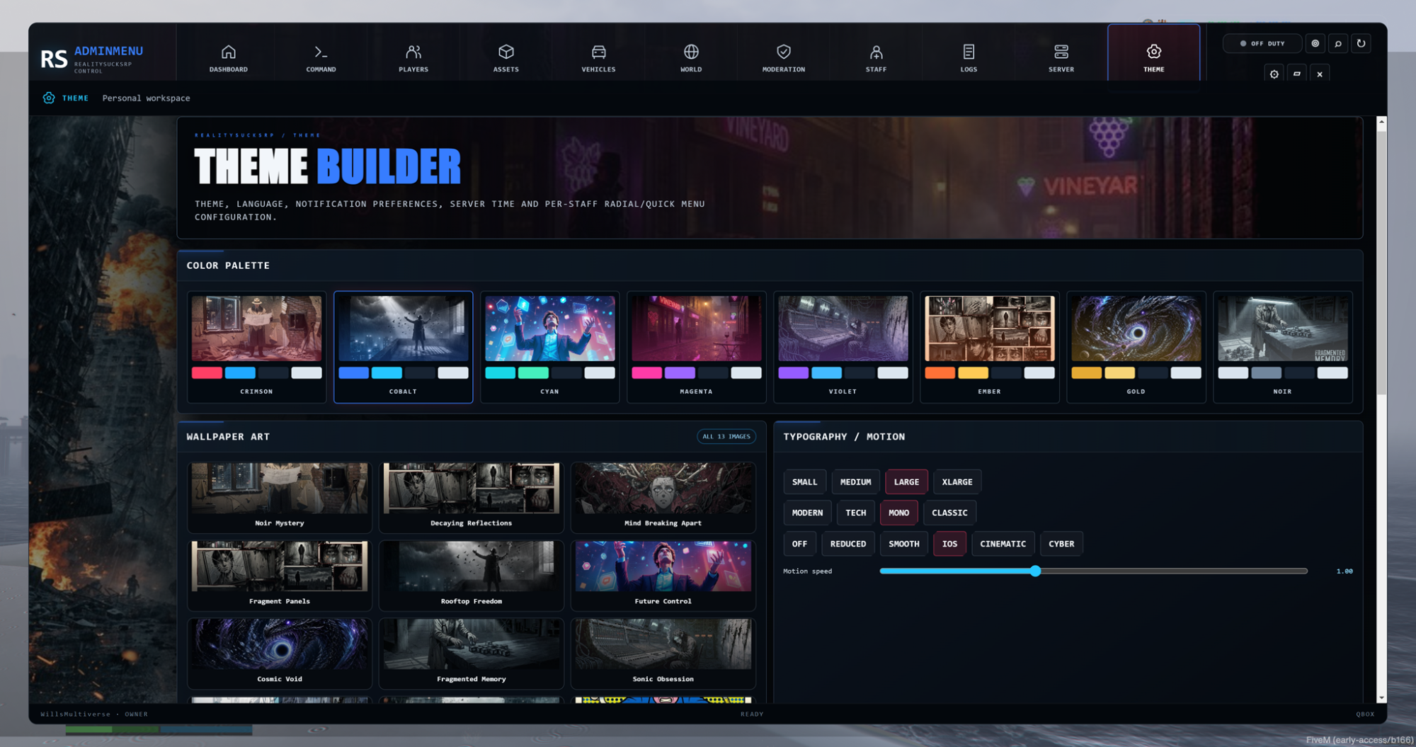 RS Admin Menu — Cinematic FiveM Admin Control Center