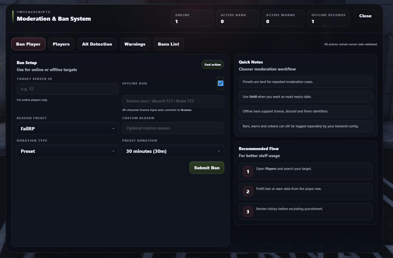 Ban System (Standalone)