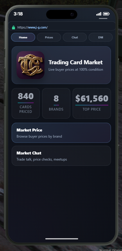 Jim-G Trading Card - SD phone app