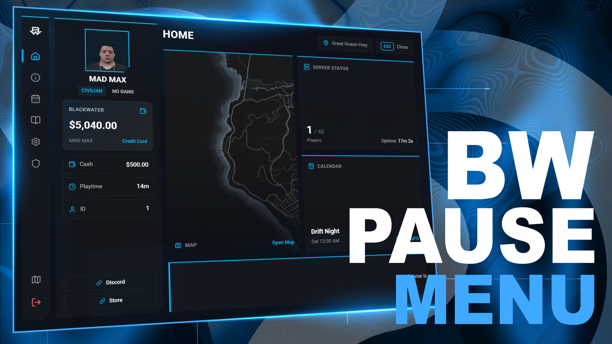 FiveM Pause Menu [QB/QBox/ESX]