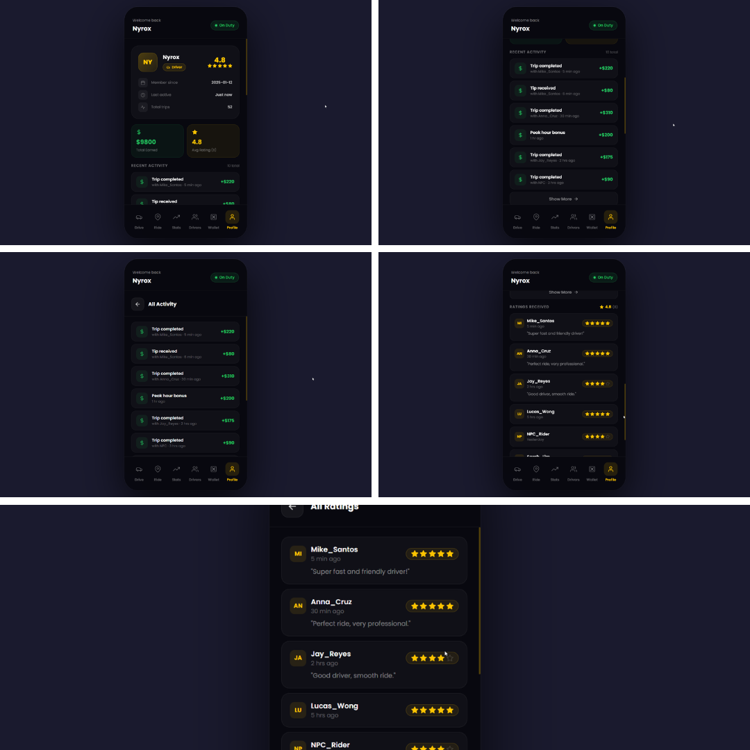 RD Taxi V2 - Advanced Taxi App UI