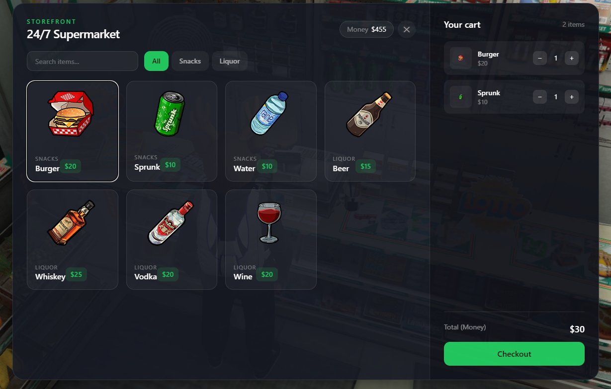 cf_shops: Modern Shop UI for ox_inventory