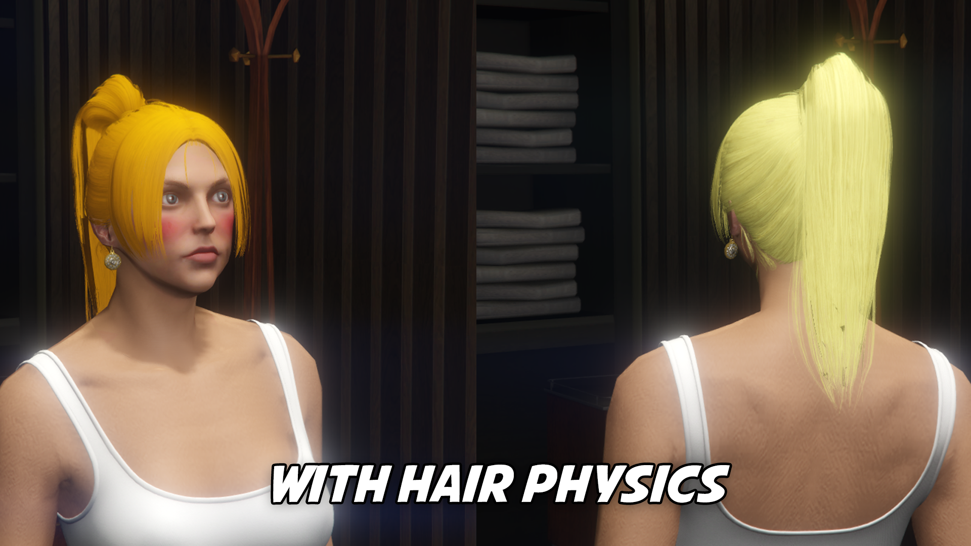 High Ponytail with Bangs (+Physics)