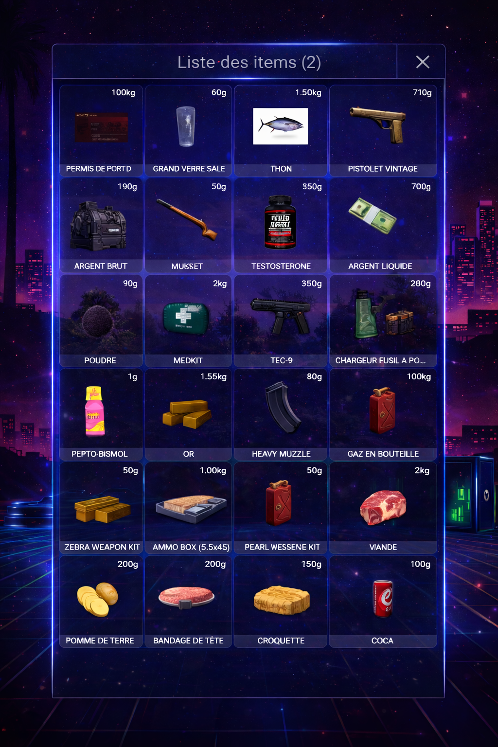 🧰Inventory Tools - (Liste des items)