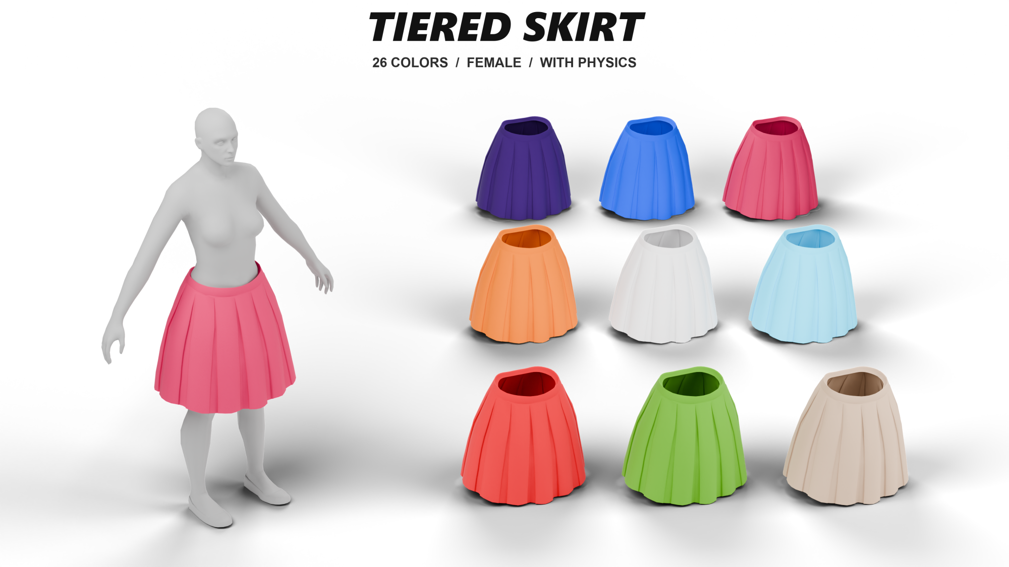 Pleated/Tiered Skirt (+Physics)