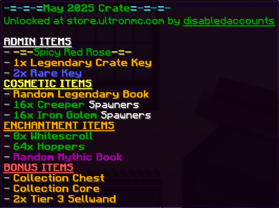 3x -=-=-=May 2025 Crate=-=-=-