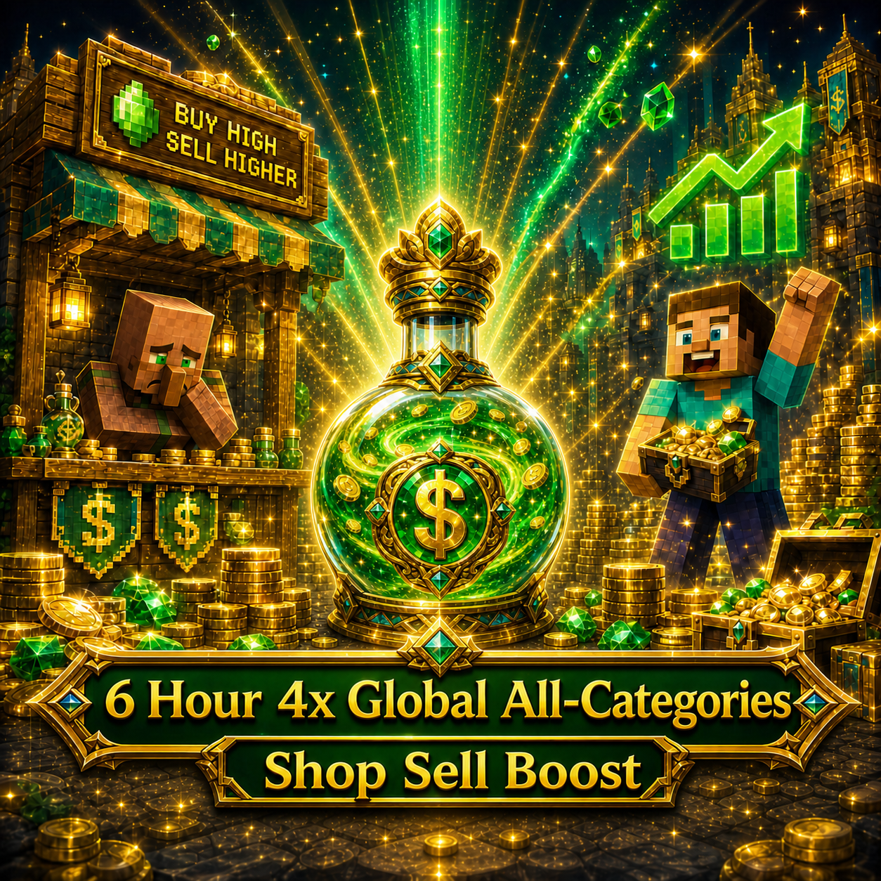 6 Hour 4x Global All-Categories Shop Sell Boost