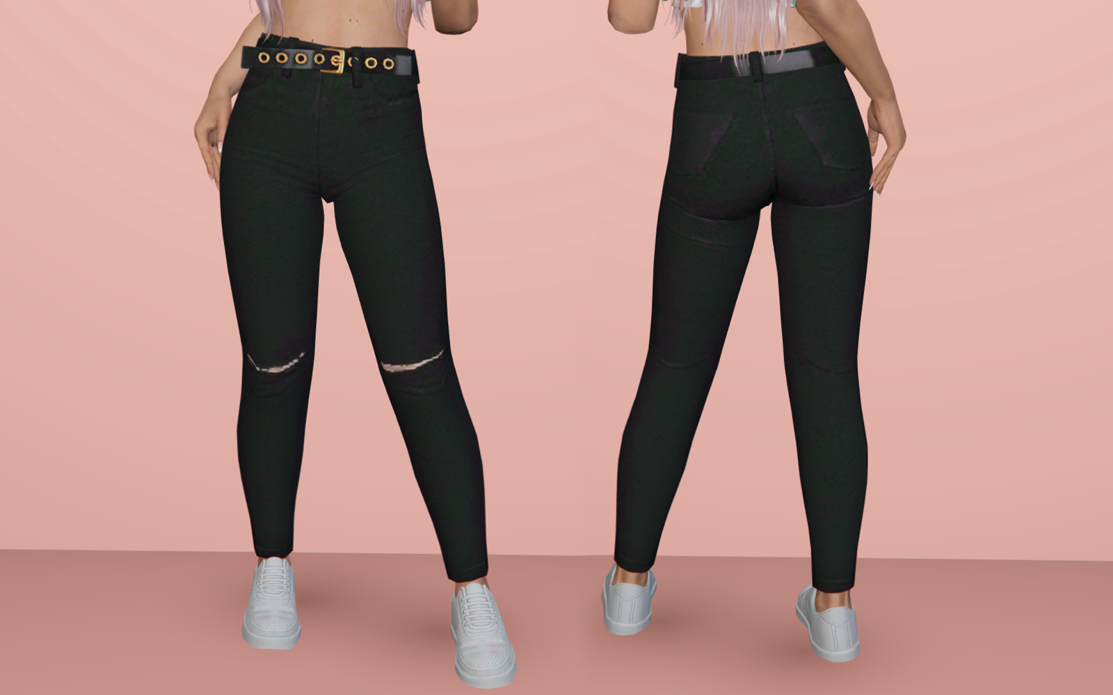 #015 Belted High Waist Pants