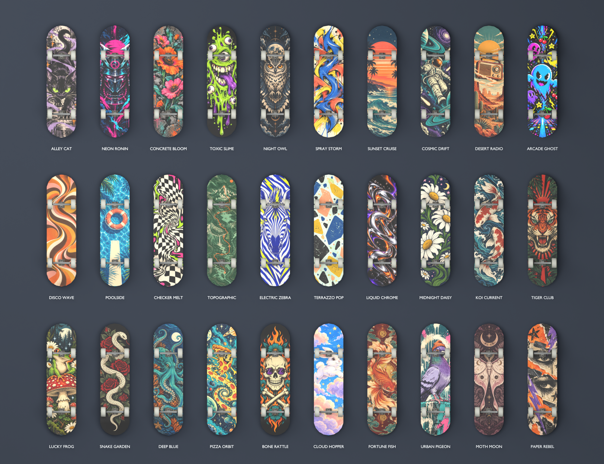 30 Skateboard Prop Pack