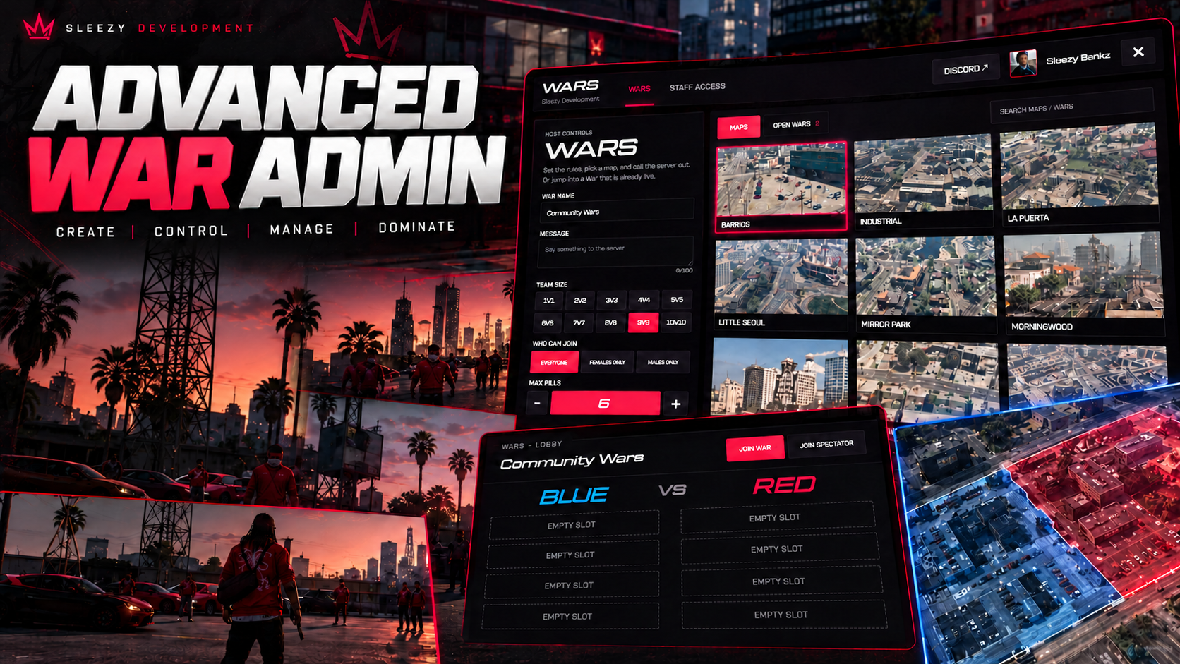 Sleezy Development • Advanced Wars System (ESX, QBCore, QBOX & Standalone)
