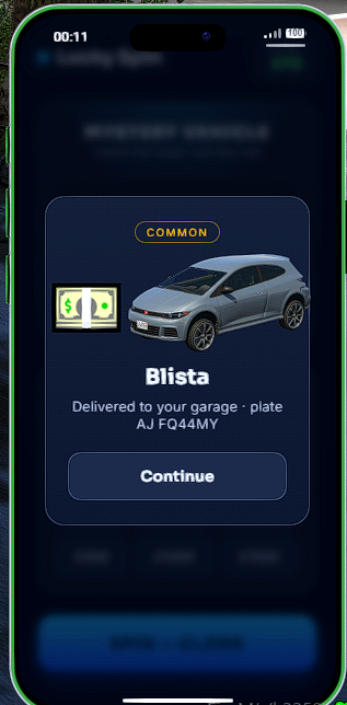 CarLottery Creator — Vehicle Scratch Cards & Lucky Spin