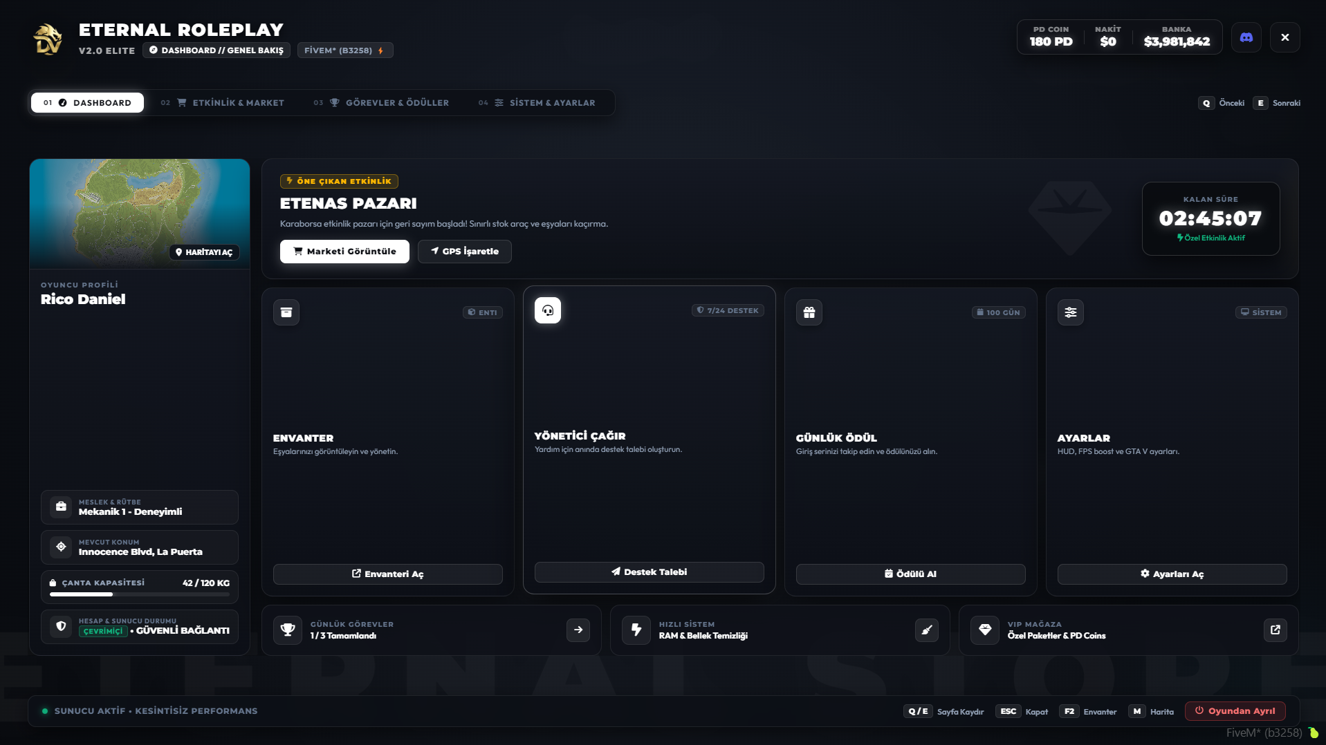 Eternal ESC Menu