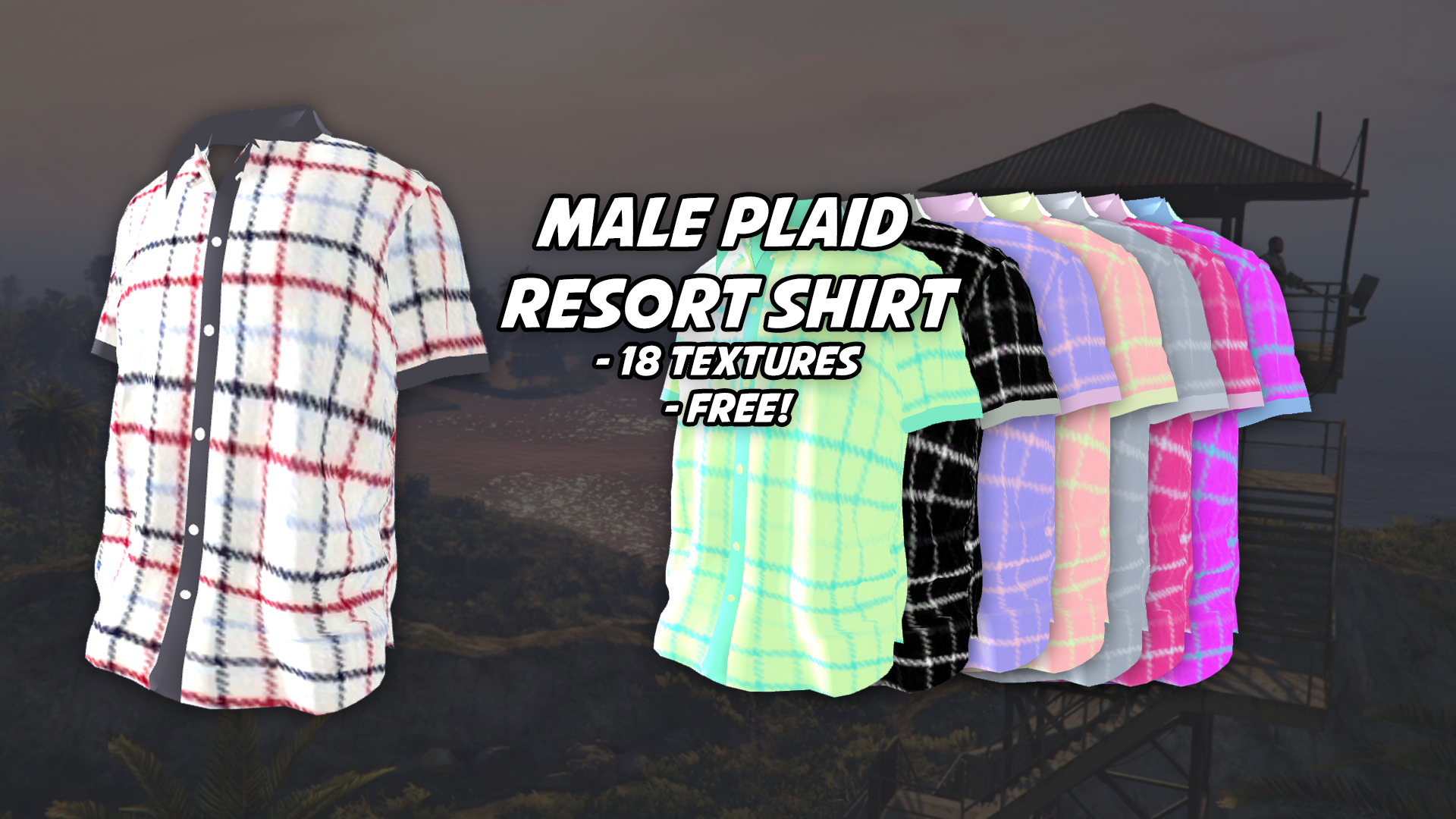 Male Plaid Resort Shirt
