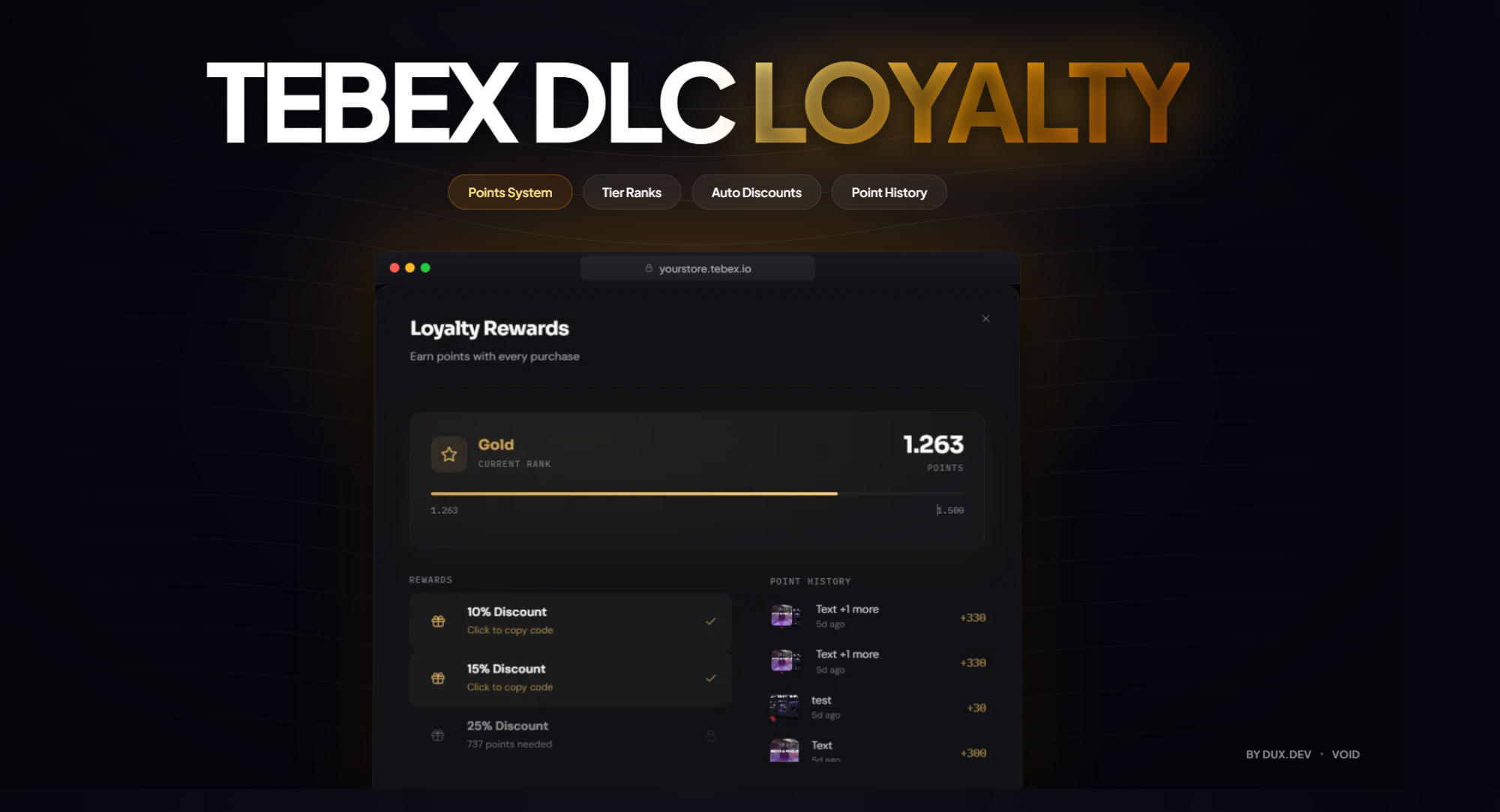 Solace DLC: Loyalty Rewards | Solace - Tebex Theme Template