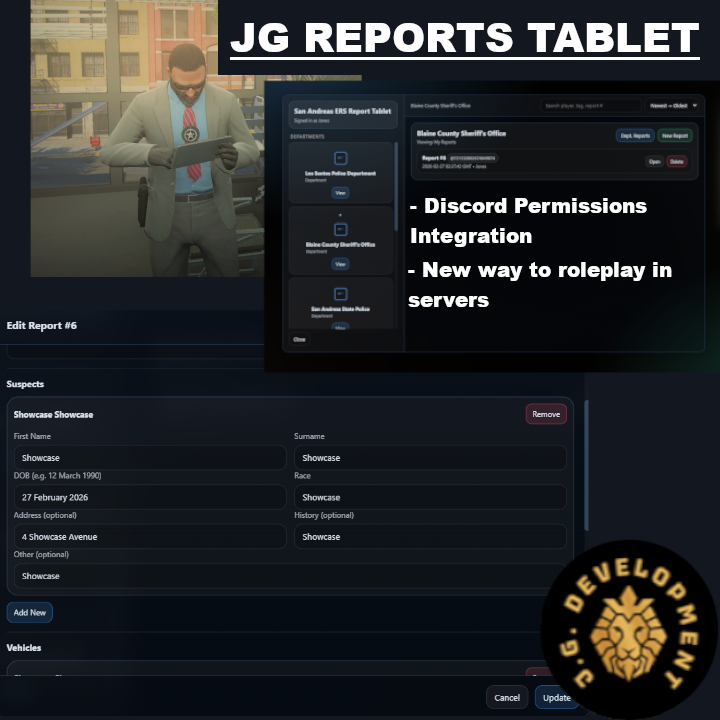 JG Reports Tablet