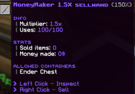MoneyMaker 1.5X SellWand 100x Uses✨