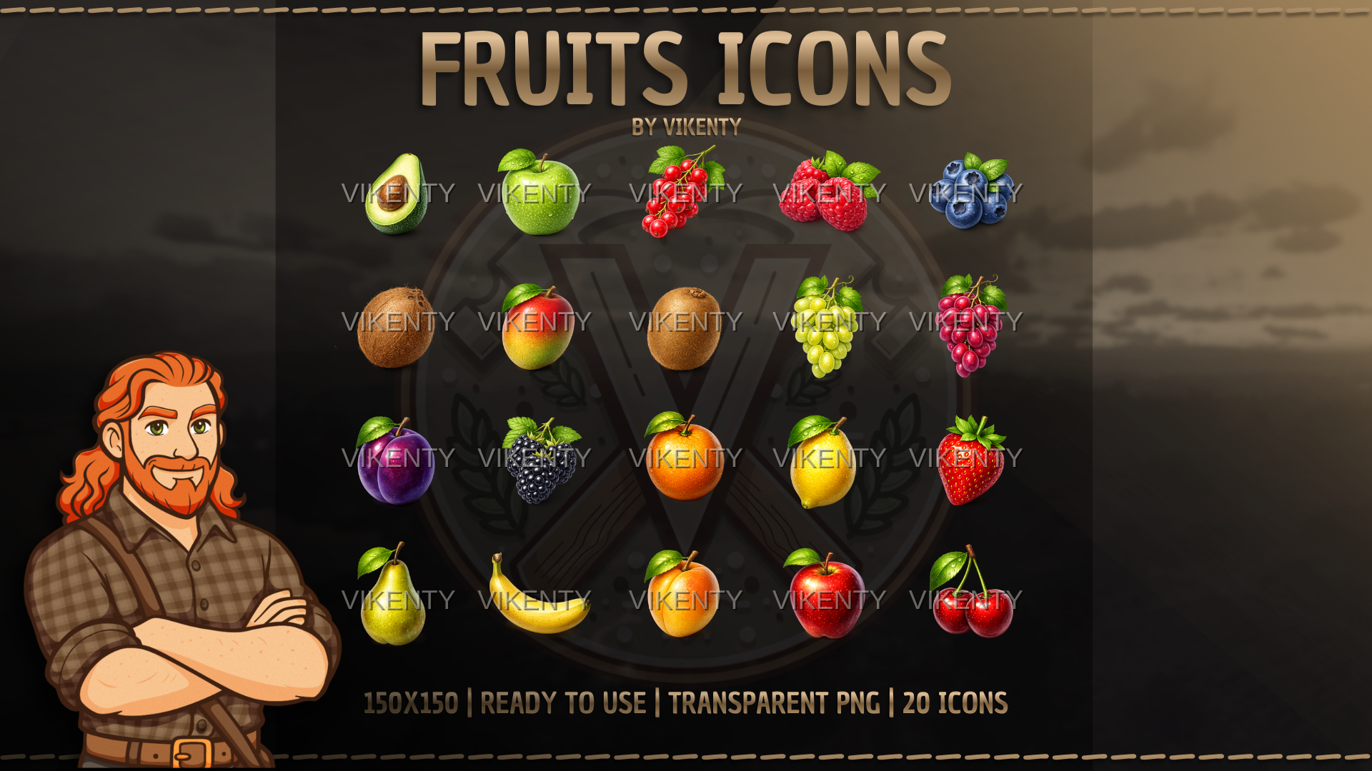 Fruits Icons x20 | 01