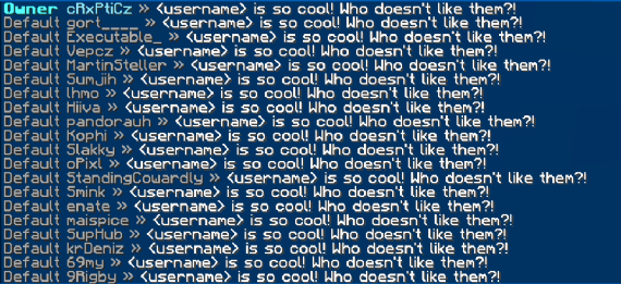 Make everyone in the server say You are cool!
