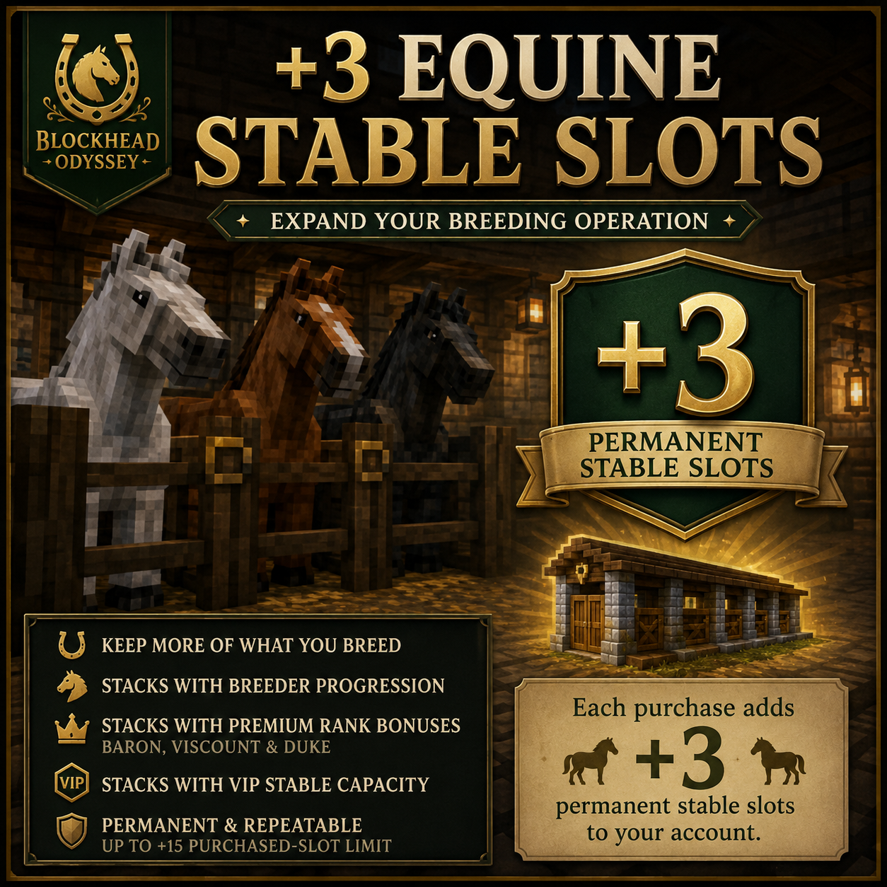 +3 Equine Stable Slots