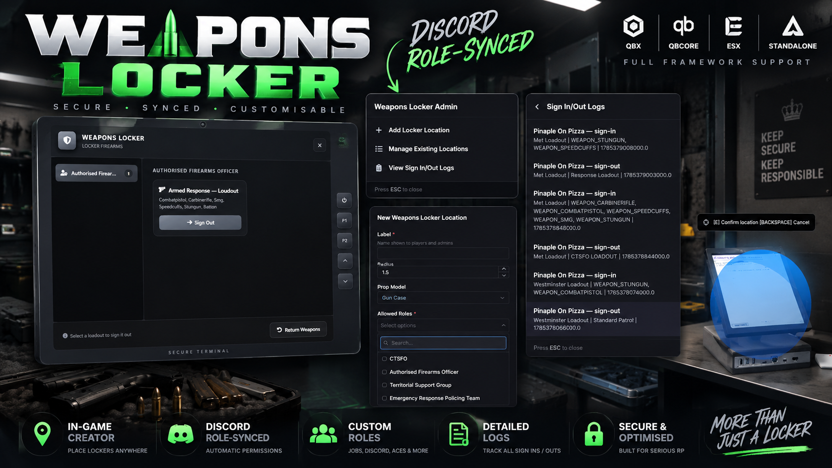 Weapons Locker | Discord Role-Synced | InGame Creator
