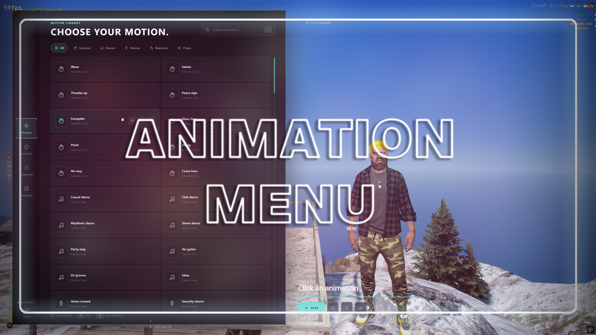 Modern Animation Menu
