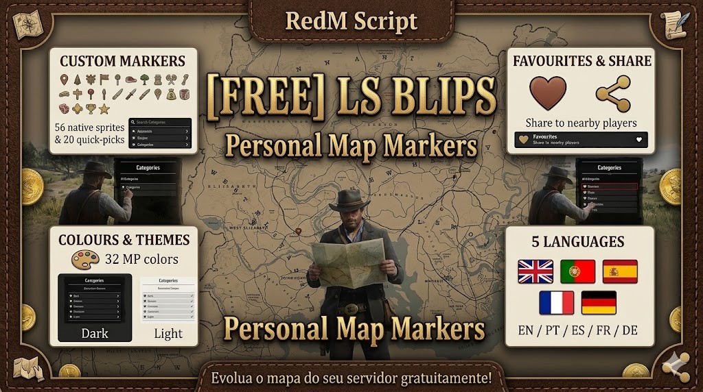 [RELEASE][FREE] LS Blips — Personal Map Markers with categories, favourites & sharing (RedM / VORP)
