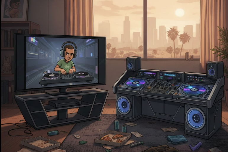 TV + DJ Booth