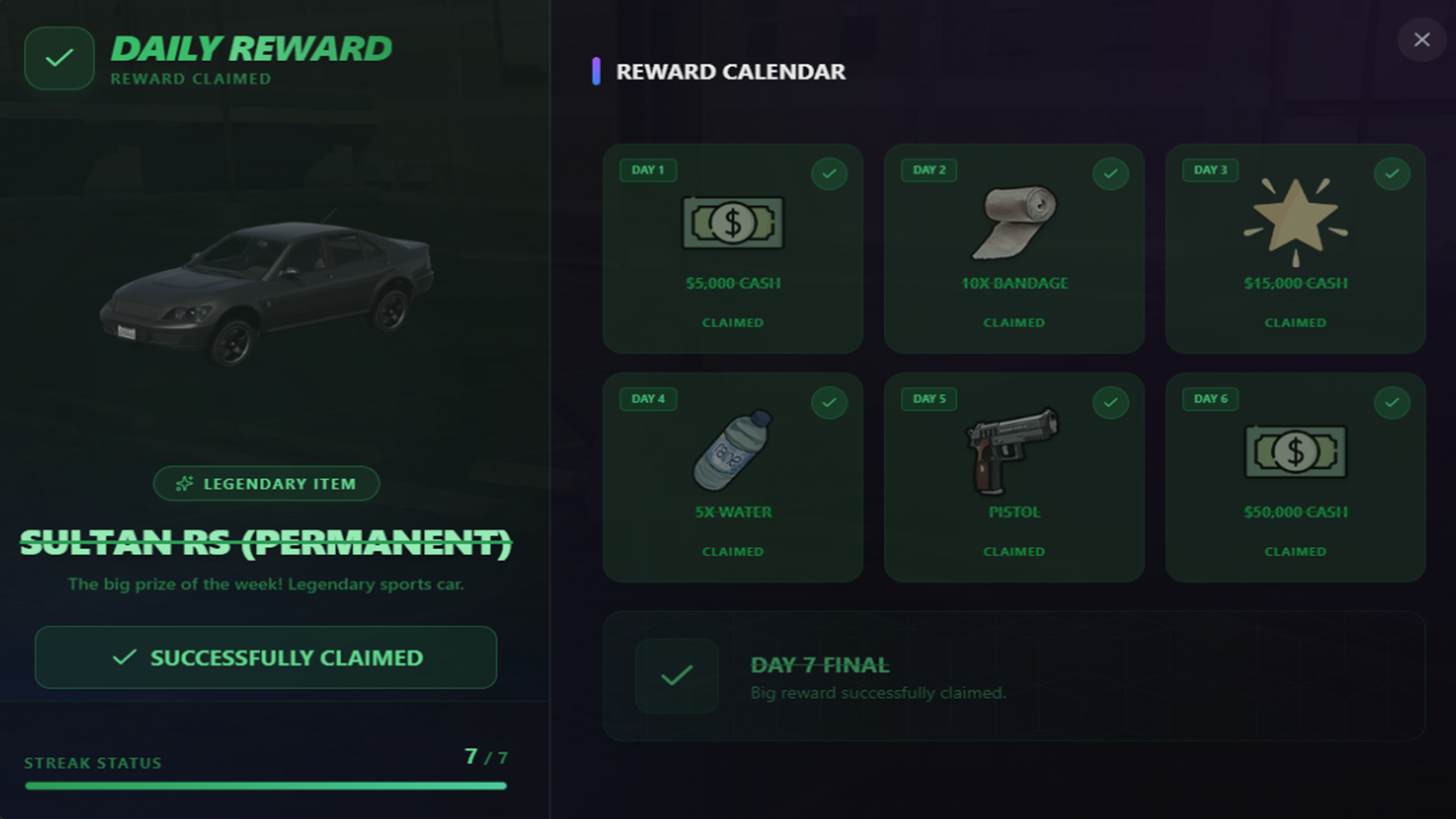 [PX Daily Rewards ] ESX QBCORE QBOX OXMYSQL {Escrow}