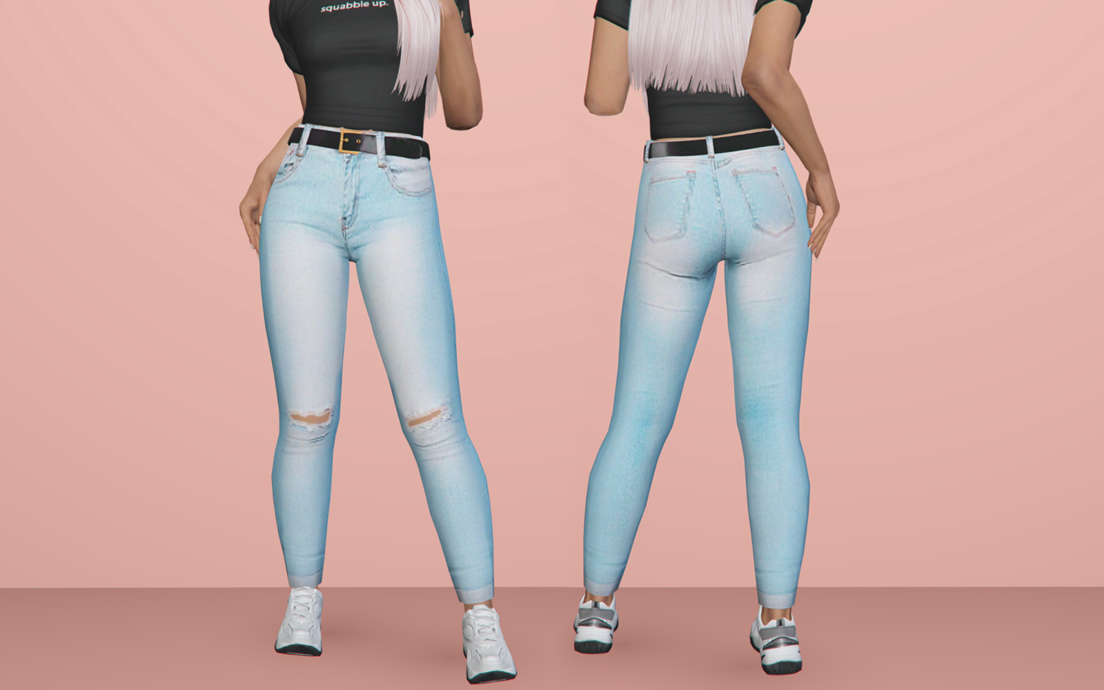 #014 Knee Rip Skinny Jeans