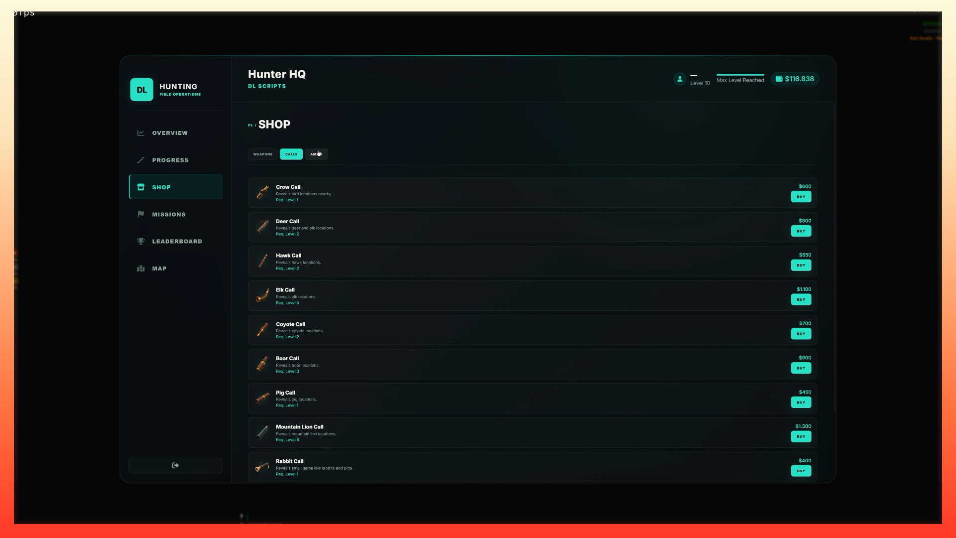 Hunting 2.0 | Complete Progression-Based Hunting System  with MLO