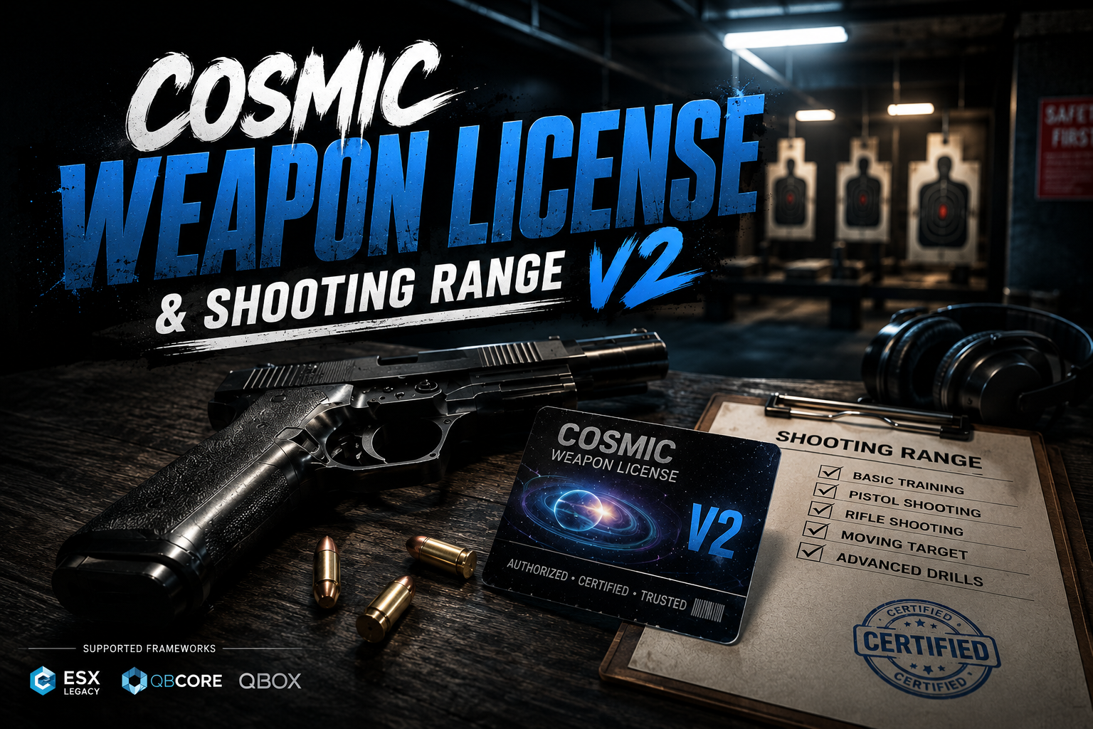 Weapon License & Shooting Range (ESX/QBCore/Qbox)