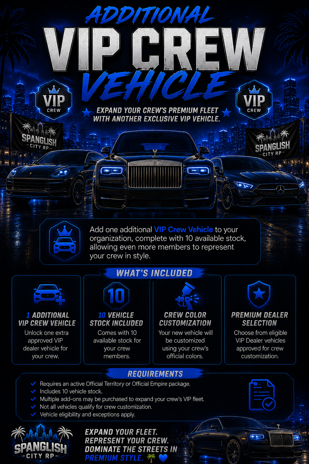 🚘 Additional VIP Crew Vehicle