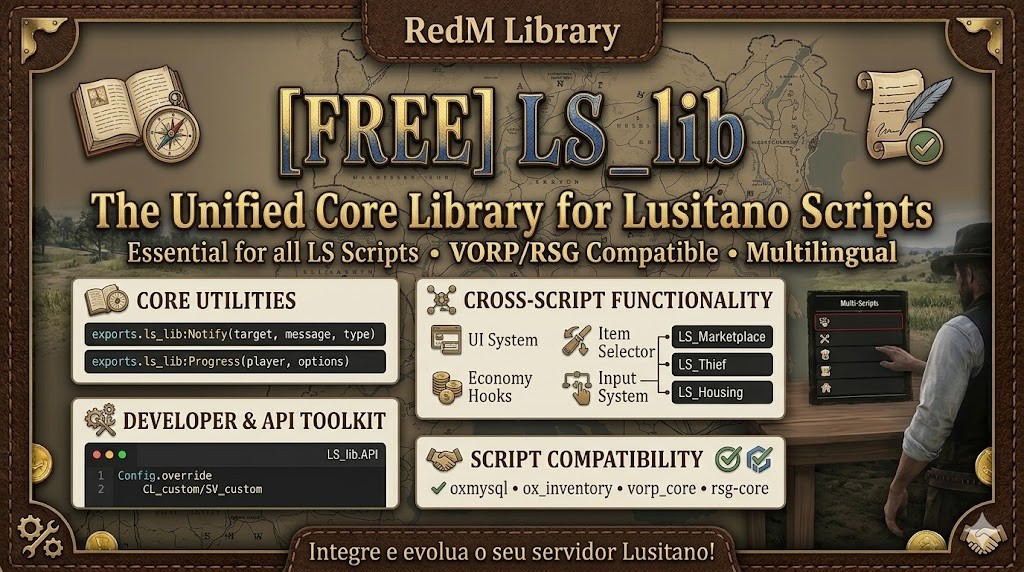 [RELEASE][FREE] LS Lib — One lightweight dependency for Lusitano Scripts (RedM / VORP)