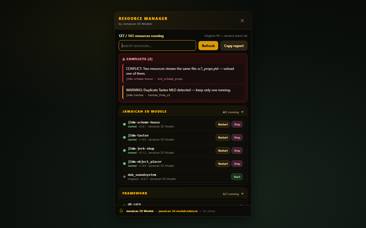 J3DM Resource Manager — In-Game Server Resource Manager (FREE)